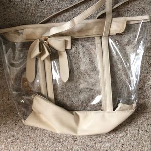 Clear cream purse